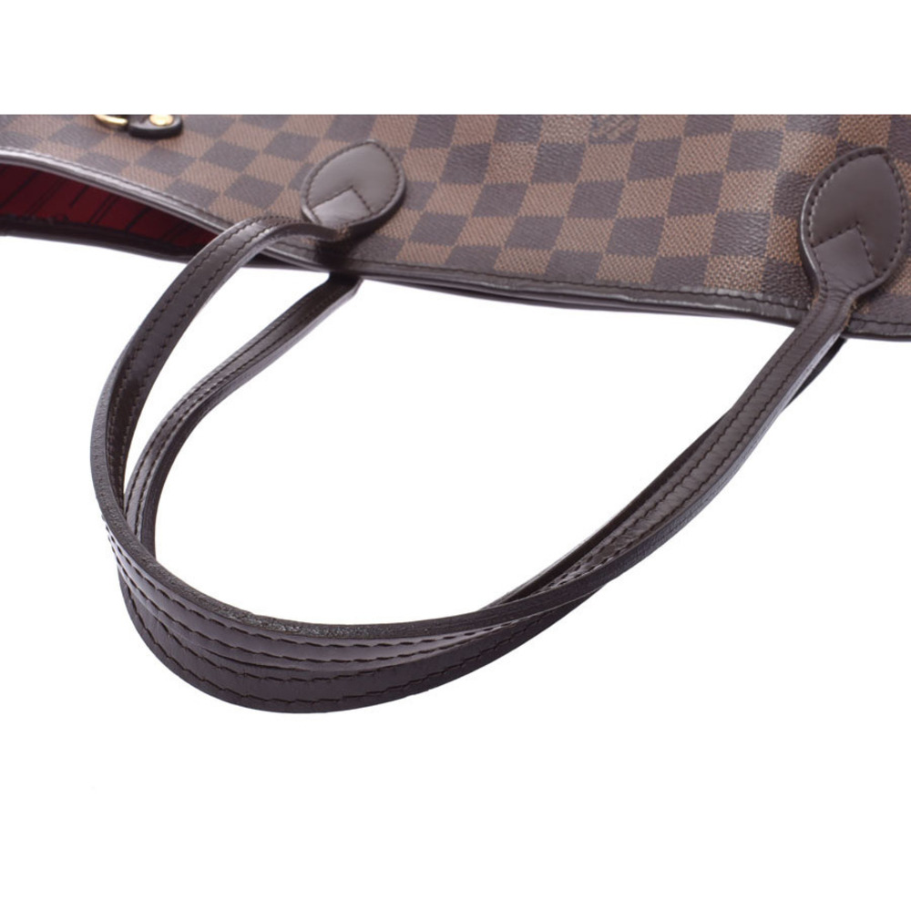 Louis Vuitton Damier Neverfull Brown Leather Tote Bag - Picture 3 of 12